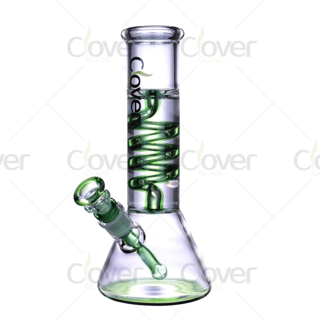 10.23-Inch Glycerin Coil Glass Beaker Bong | 14mm Female Joint & 5mm Thick Glass
