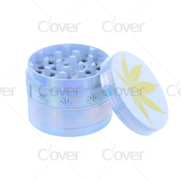 Wholesale aluminum herb grinders, 4-piece design, sharp teeth, bulk grinders for distributors and smoke shops.
