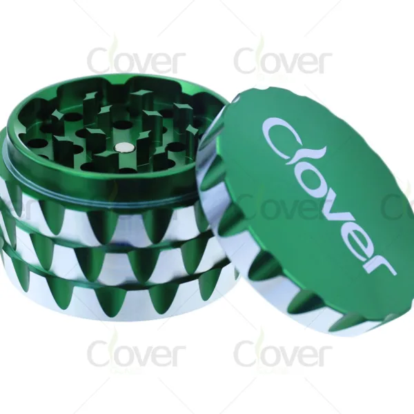 Wholesale aluminum herb grinders, 4-piece design, sharp teeth, bulk grinders for distributors and smoke shops.