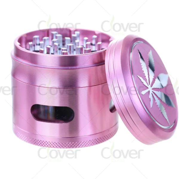 Wholesale aluminum herb grinders, 4-piece design, sharp teeth, bulk grinders for distributors and smoke shops.