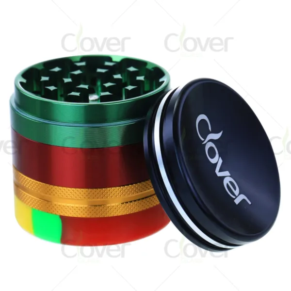 Wholesale aluminum herb grinders, 4-piece design, sharp teeth, bulk grinders for distributors and smoke shops.