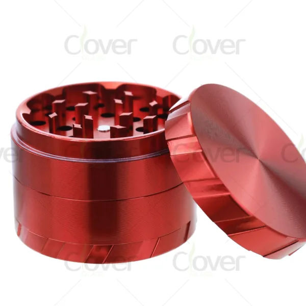 Wholesale aluminum herb grinders, 4-piece design, sharp teeth, bulk grinders for distributors and smoke shops.