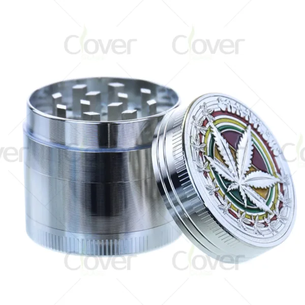 Wholesale aluminum herb grinders, 4-piece design, sharp teeth, bulk grinders for distributors and smoke shops.