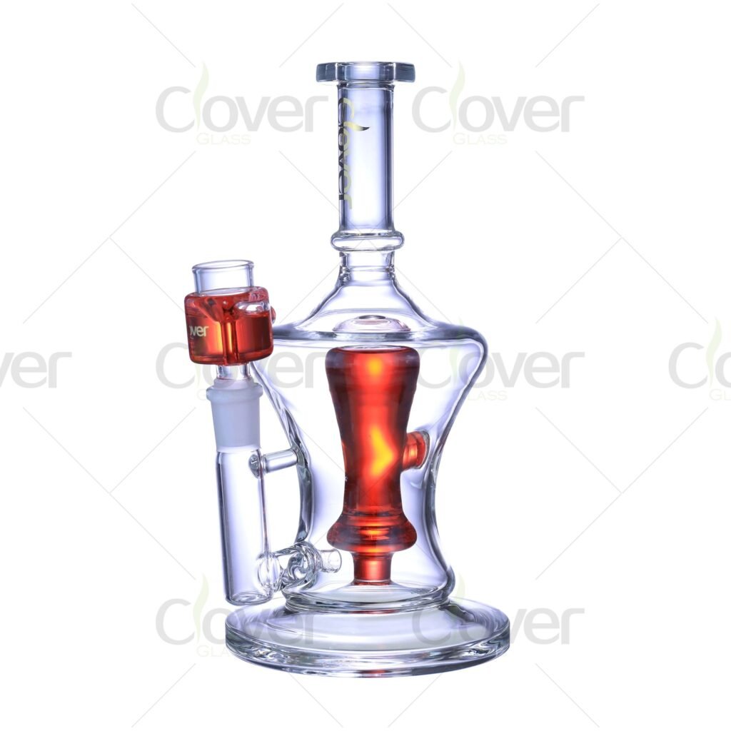 8.46-Inch Glycerin-Infused Glass Dab Rig with Hourglass Perc | 14mm Female Joint & 5mm Thick Glass