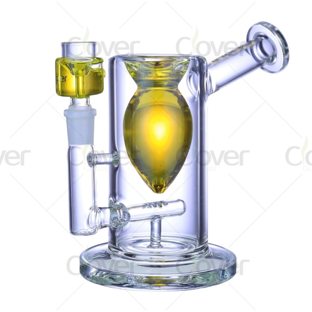 6.9-Inch Glycerin-Infused Dab Rig with Teardrop Perc | 14mm Female Joint & 5mm Borosilicate Glass