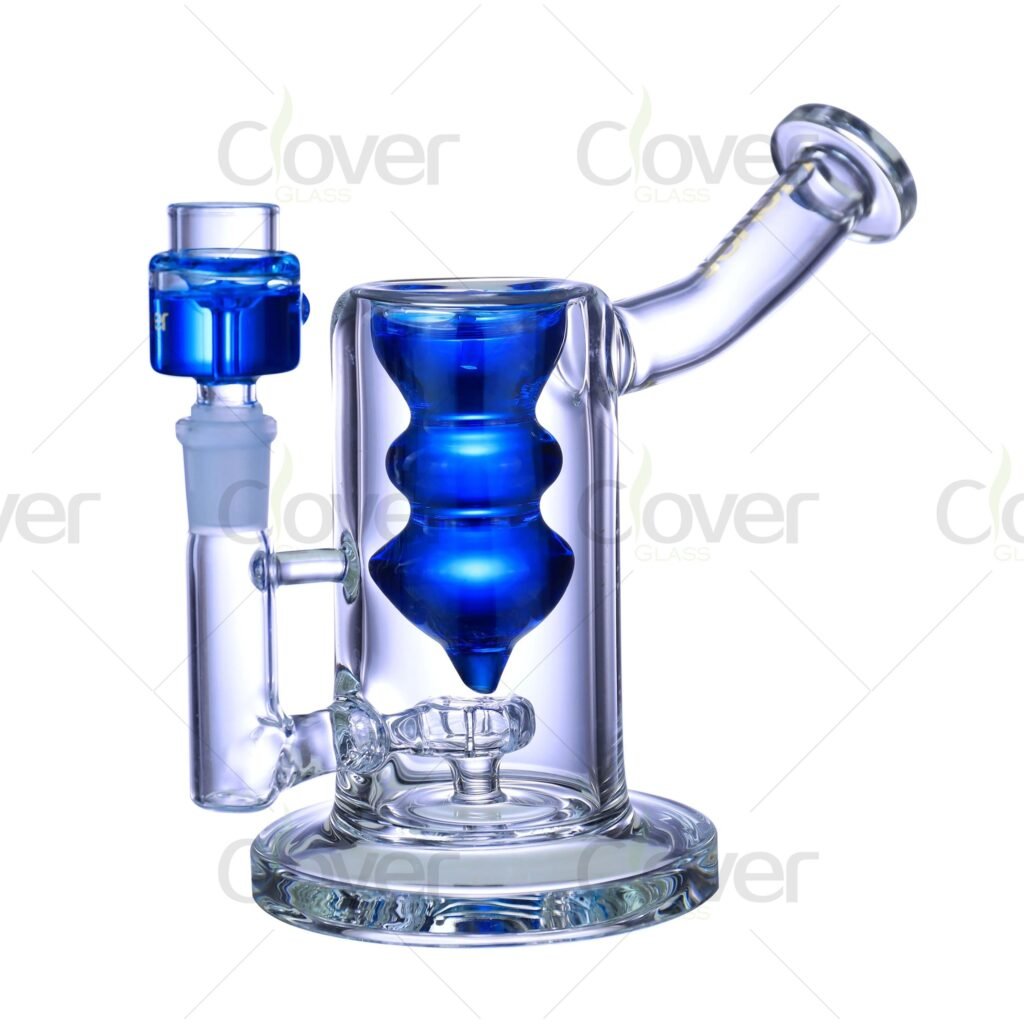 6.69-Inch Glycerin-Infused Glass Dab Rig with Barrel Perc | 14mm Female Joint & 5mm Thick Glass