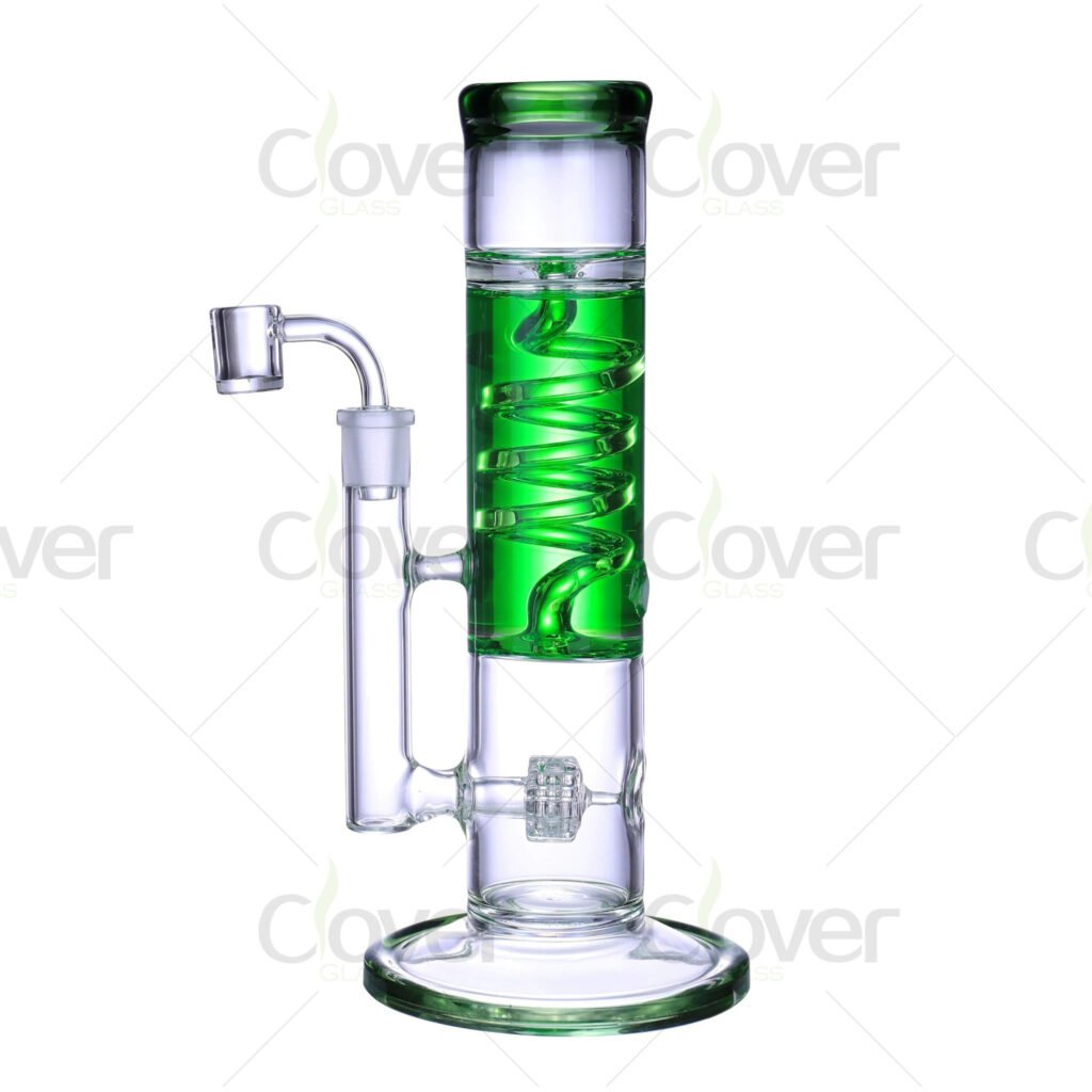 10.43-Inch Glycerin Coil Glass Dab Rig with Honeycomb Perc