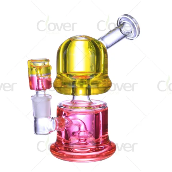 CloverGlass glycerin dab rigs, colorful and artistic designs, bulk supply for smoke shops and distributors.