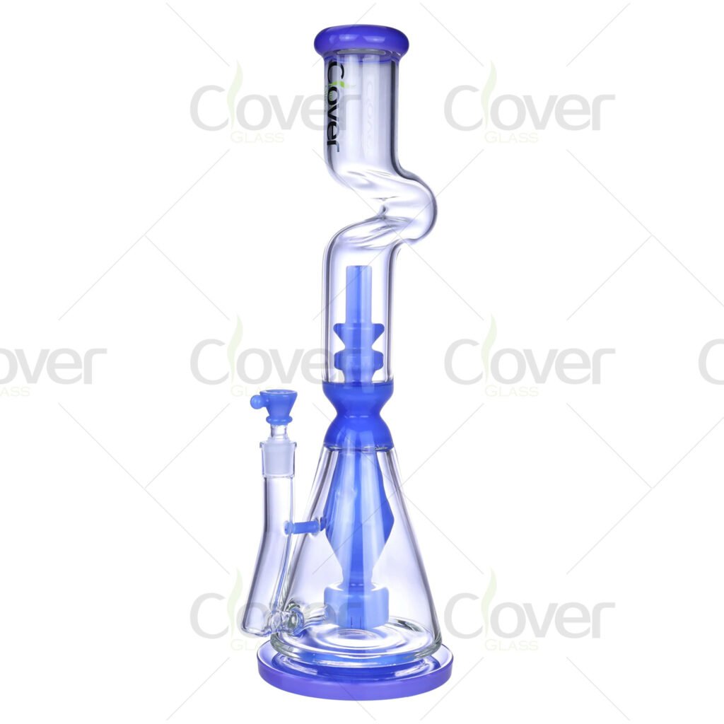 17.72-Inch Z-Shape Glass Bong with Percolator and 14mm Joint – Durable and Stylish Design