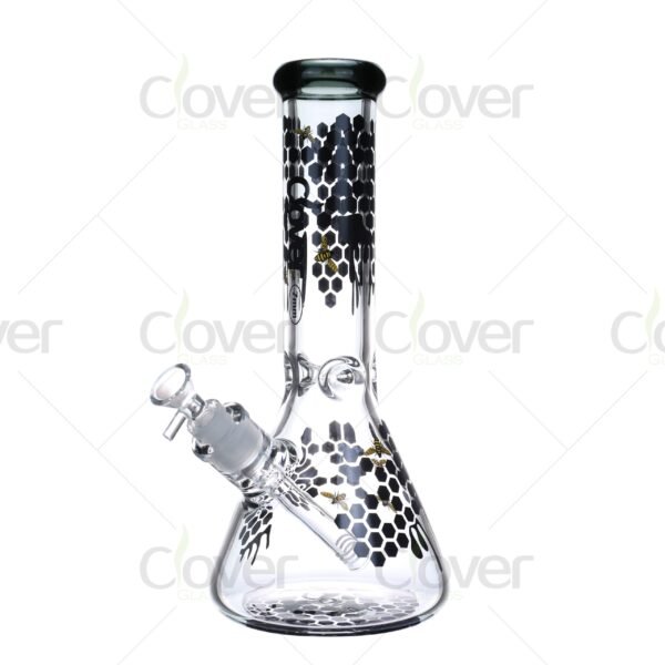 Honeycomb Pattern 14mm Female Glass Beaker Bong – 300mm with 7mm Durable Glass - Image 5