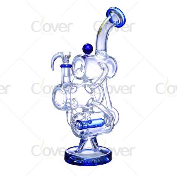 11.8-Inch Barrel Recycler Glass Bong with 14mm Female Joint | Durable 5mm Glass Design - Image 3