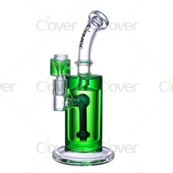 CloverGlass glycerin dab rigs, colorful and artistic designs, bulk supply for smoke shops and distributors.