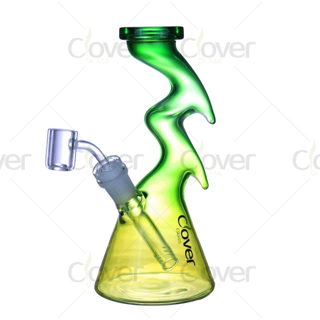 Lightning Bolt 14mm Female Glass Dab Rig – 8.27-Inch Artistic Design with 5mm Thick Glass