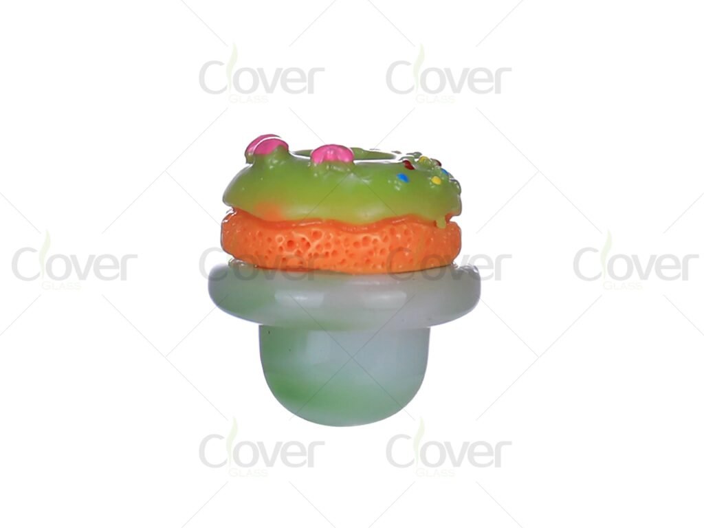 Donut-Shaped Carb Cap – Playful Glass Dab Accessory with Vibrant Colors (12 PCS)