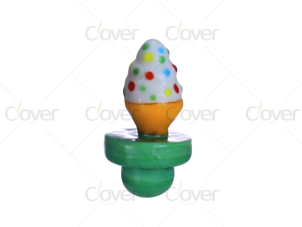 Ice Cream Cone Glass Carb Caps – Fun and Functional Dabbing Accessory (12PCS Display)