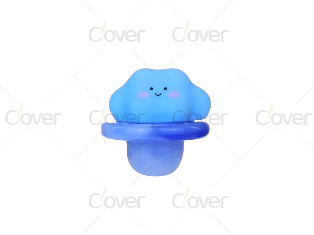 Adorable Cloud Glass Carb Caps - Precise Airflow Control with Unique Design (6PCS Display)