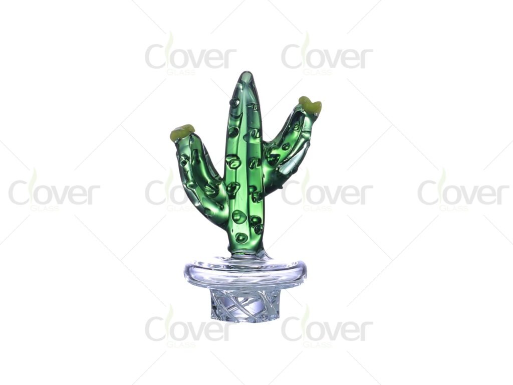 Cactus-Themed Glass Carb Caps – Unique Design for Smooth Dabbing (6PCS Display)