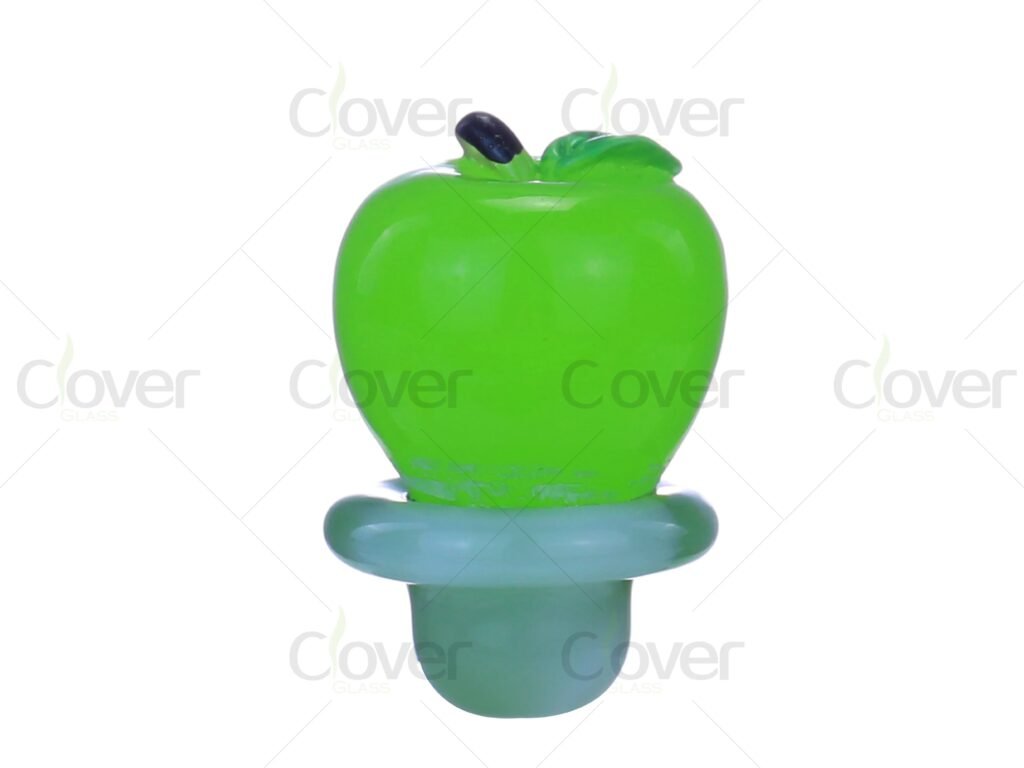 Fruit-Inspired Glass Carb Caps - Apple & Grape Design (6PCS Retail Display)