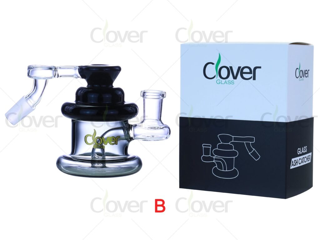 Compact Glass Ash Catcher with Stylish Layered Design – 3.74 inch | 90° & 45° Angles