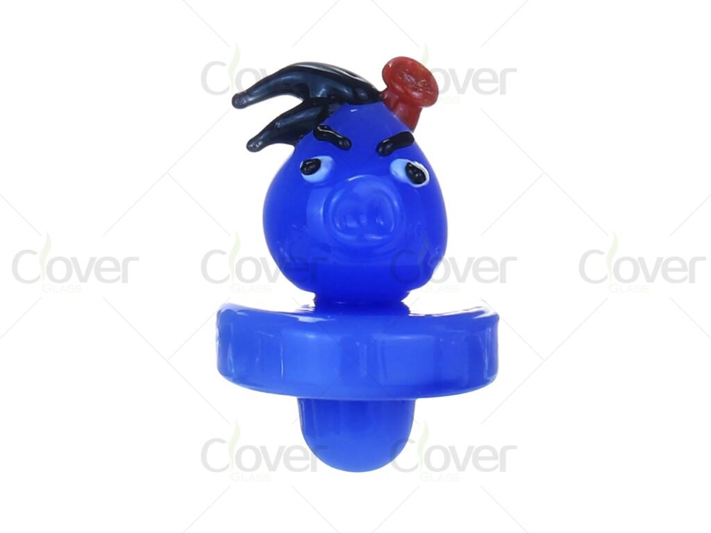 Piggy-Themed Glass Carb Caps – Vibrant Dabbing Accessories in 12PCS Display