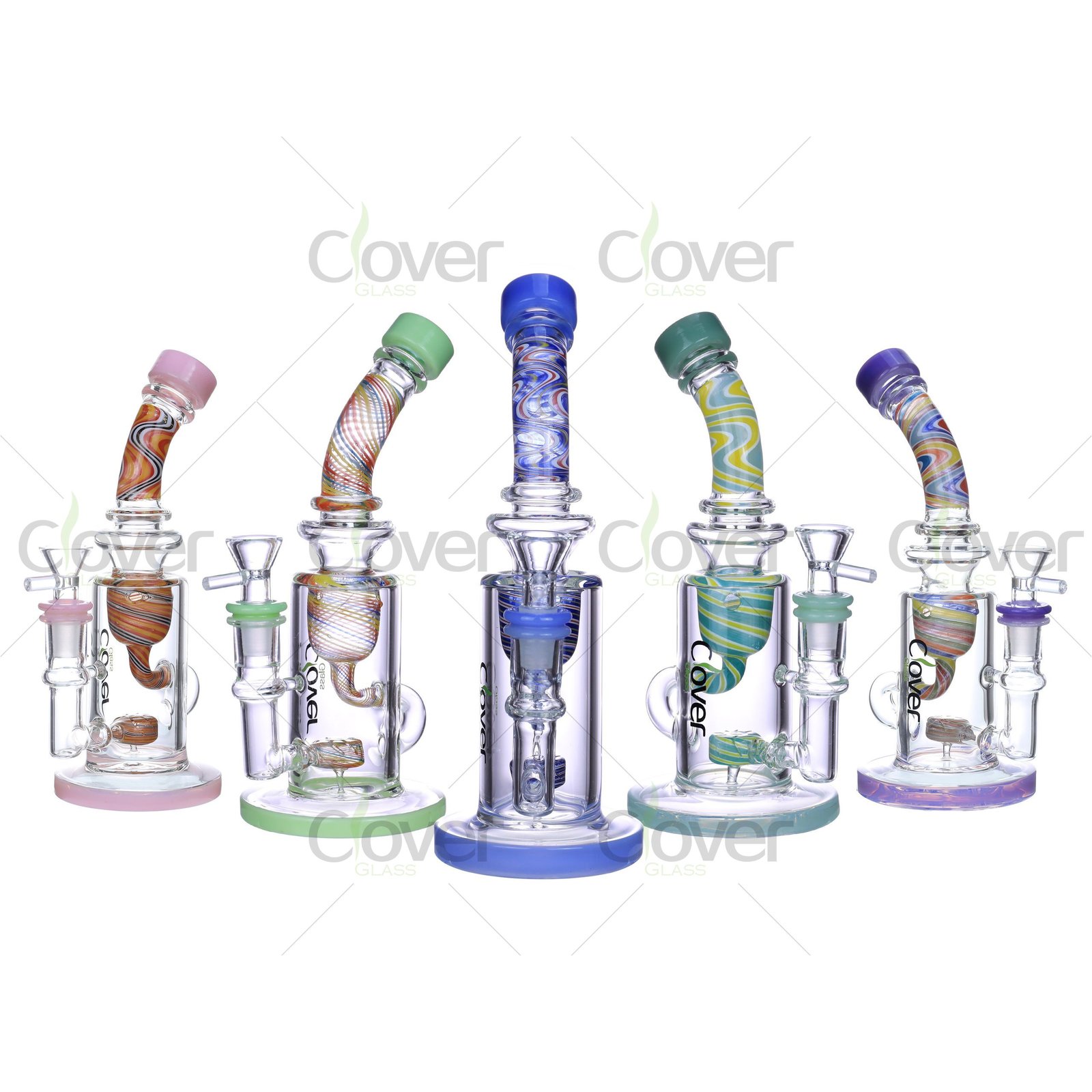 8 7 Inch Glass Water Pipe With Colorful Swirl Neck Design 14mm Male 8 7 Inch Glass Water Pipe With Colorful Swirl Neck Design 14mm Male