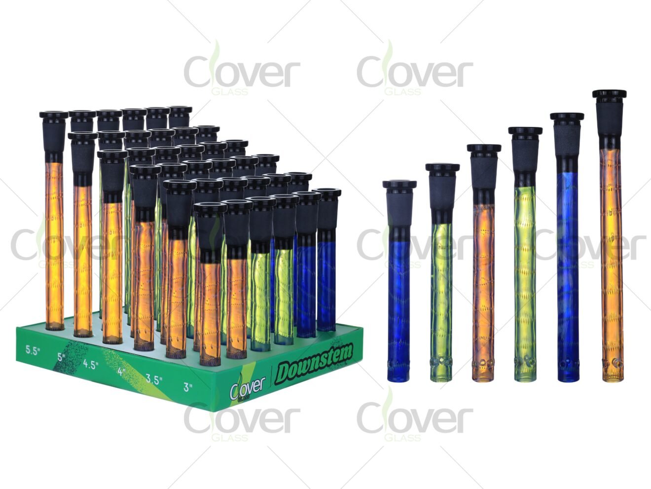 36-Piece Assorted Glass Downstem Display – Multiple Sizes – Clover ...