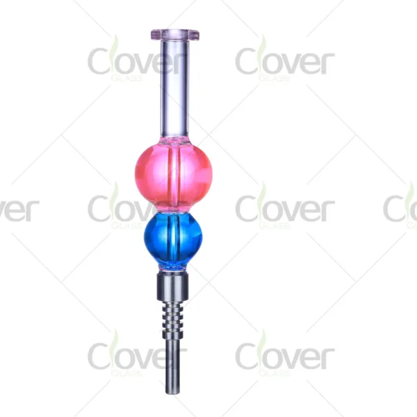 Wholesale 5.6" Glass Nectar Collector – 14MM Dab Straw with Stainless Tip & Dish