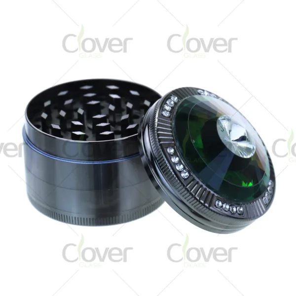 Wholesale aluminum herb grinders, 4-piece design, sharp teeth, bulk grinders for distributors and smoke shops.