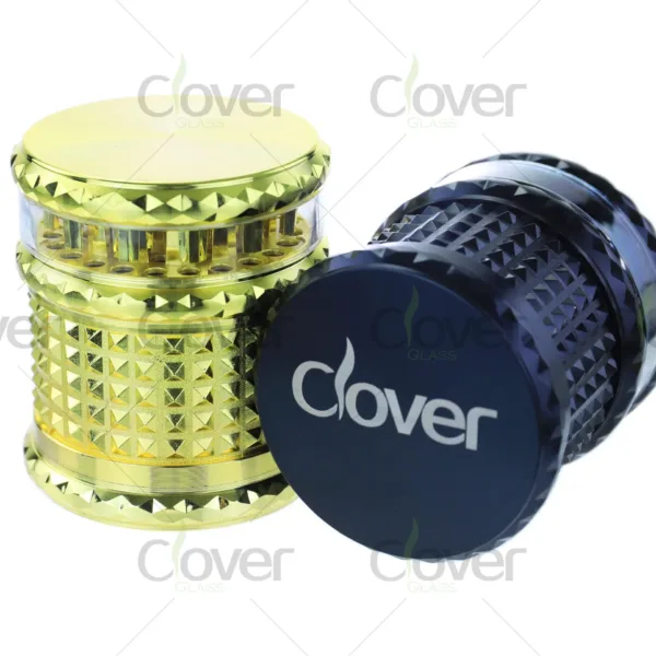 Wholesale aluminum herb grinders, 4-piece design, sharp teeth, bulk grinders for distributors and smoke shops.