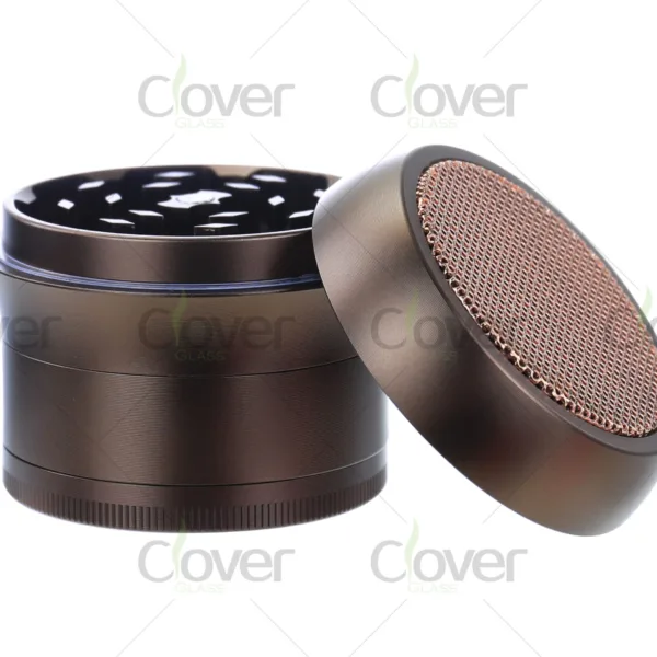 Wholesale aluminum herb grinders, 4-piece design, sharp teeth, bulk grinders for distributors and smoke shops.