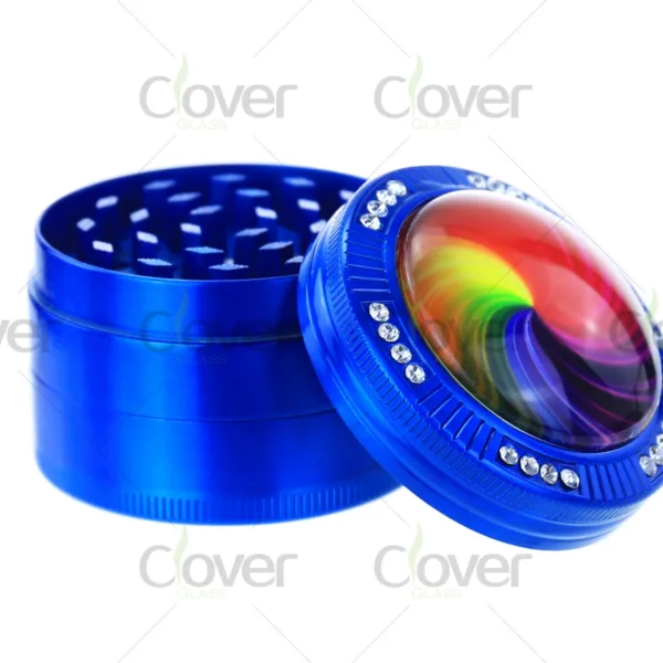 Wholesale aluminum herb grinders, 4-piece design, sharp teeth, bulk grinders for distributors and smoke shops.