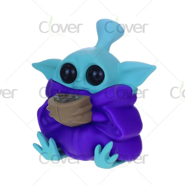 Yoda-Themed FDA Silicone Hand Pipe – 125x90mm Durable & Portable Smoking Bowl