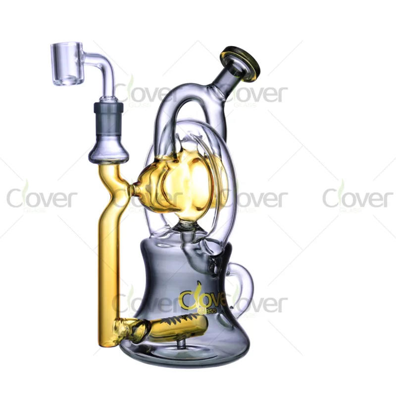 9.44” Spiral Recycler Dab Rig – 14mm Joint, Dual Uptake Loop, 5mm Thick ...