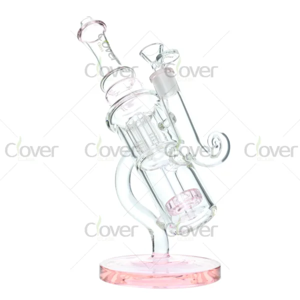 CloverGlass wholesale recycler bong set, thick borosilicate glass with multi-color base and mouthpiece, advanced water pipes for smooth filtration, bulk smoking accessories