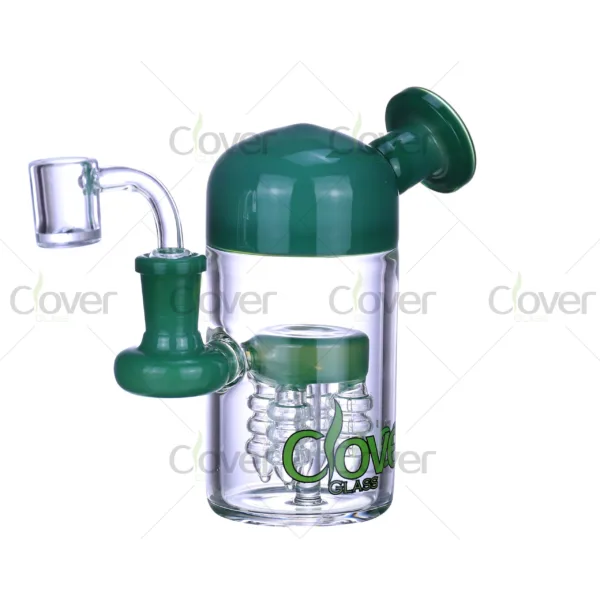 Clover Glass freezable glycerin dab rig with spiral coil cooling system, borosilicate glass oil rig in multiple colors
