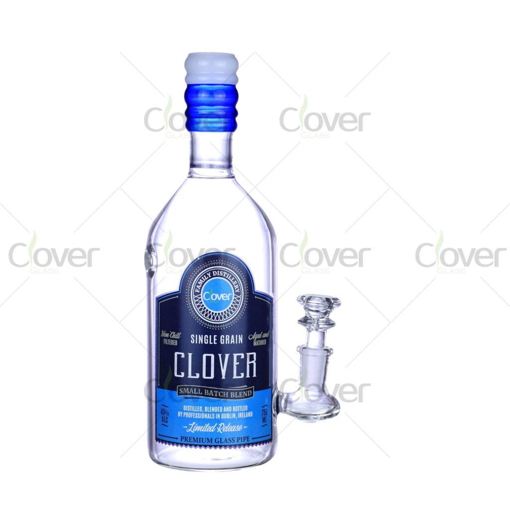 9.45” Vodka Bottle Glass Bong – Realistic Bottle Design, 5mm Thick Glass | CloverGlass