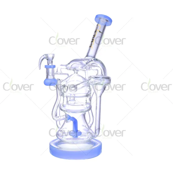 CloverGlass recycler bong wholesale, durable borosilicate glass water pipe with multi-chamber design for smooth smoking filtration, ideal for smoking accessories distributors and B2B buyers
