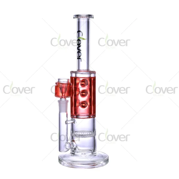 Freezable glycerin glass bongs featuring triple chamber design and color accents, providing smooth and cool smoking experience.