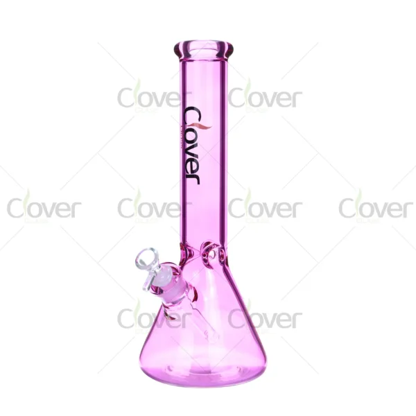 CloverGlass wholesale frosted glass beaker bong with ice catcher and thick base, bulk glass water pipe for smoke shop distributors
