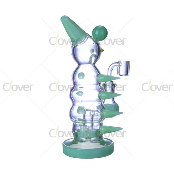 Clover Glass monster rig, handcrafted borosilicate dab rig featuring creature design and unique glass art style