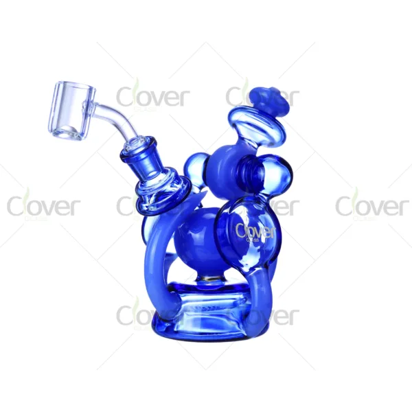 CloverGlass recycler bong wholesale, durable borosilicate glass water pipe with multi-chamber design for smooth smoking filtration, ideal for smoking accessories distributors and B2B buyers