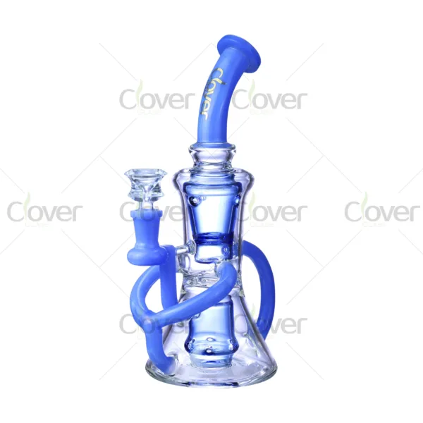 CloverGlass recycler bong wholesale, durable borosilicate glass water pipe with multi-chamber design for smooth smoking filtration, ideal for smoking accessories distributors and B2B buyers