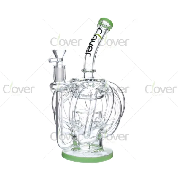 CloverGlass wholesale recycler bong with multi-arm design, borosilicate glass water pipe for smooth filtration, durable smoking accessories for bulk purchase