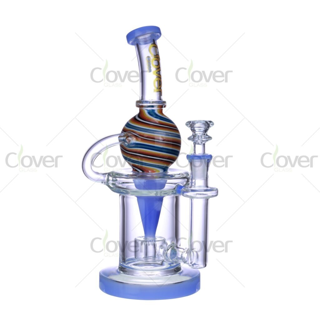 10.25" Sphere Recycler Dab Rig with Cone Perc & 14mm Joint – 5mm Glass - Clover Glass