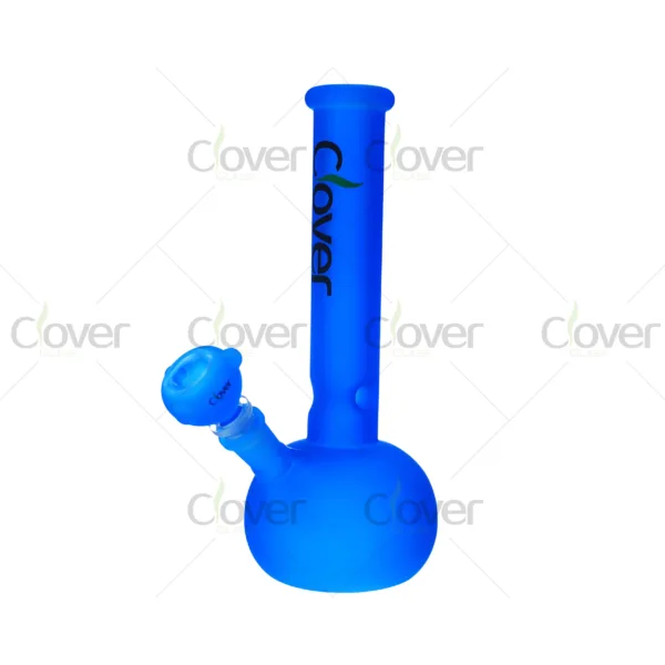 CloverGlass frosted glass ball base bong wholesale with colorful design and gift box packaging, durable borosilicate water pipe for bulk purchase.