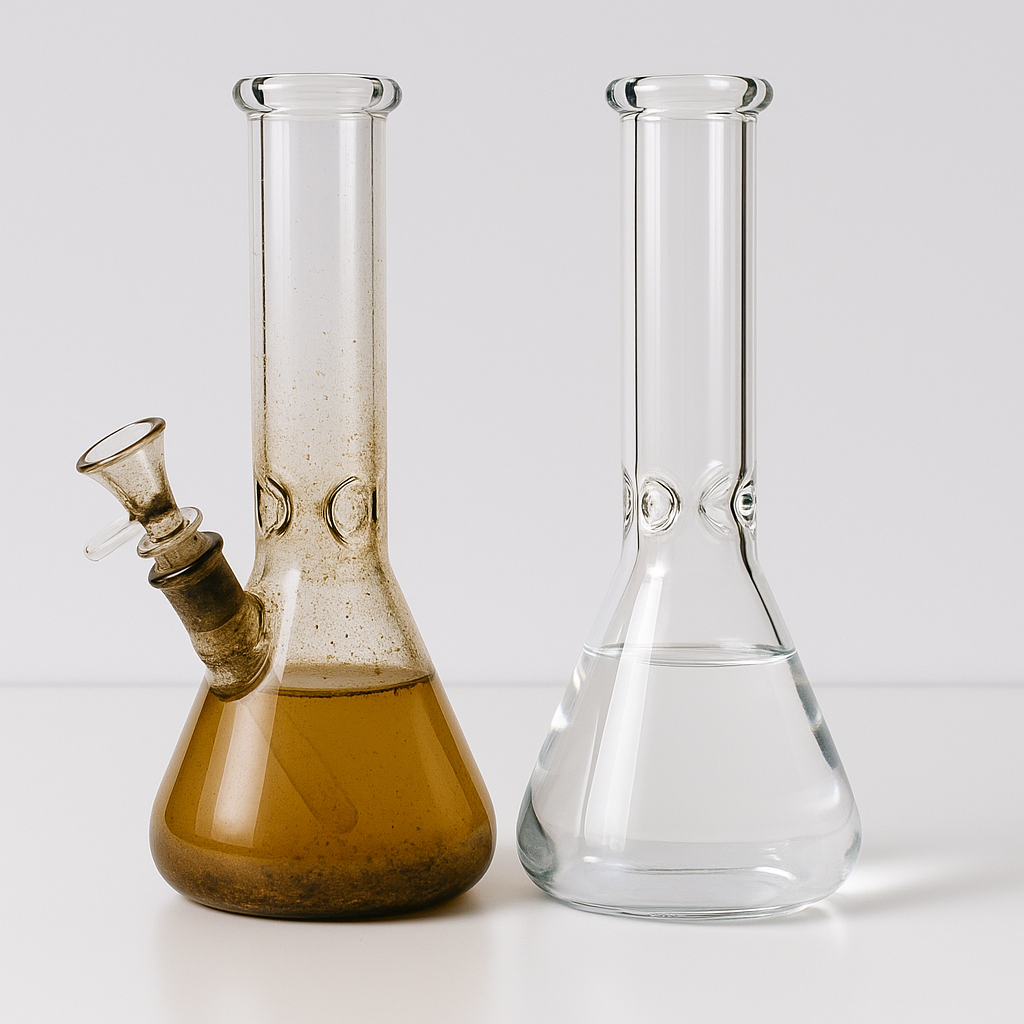 dirty vs clean bong
