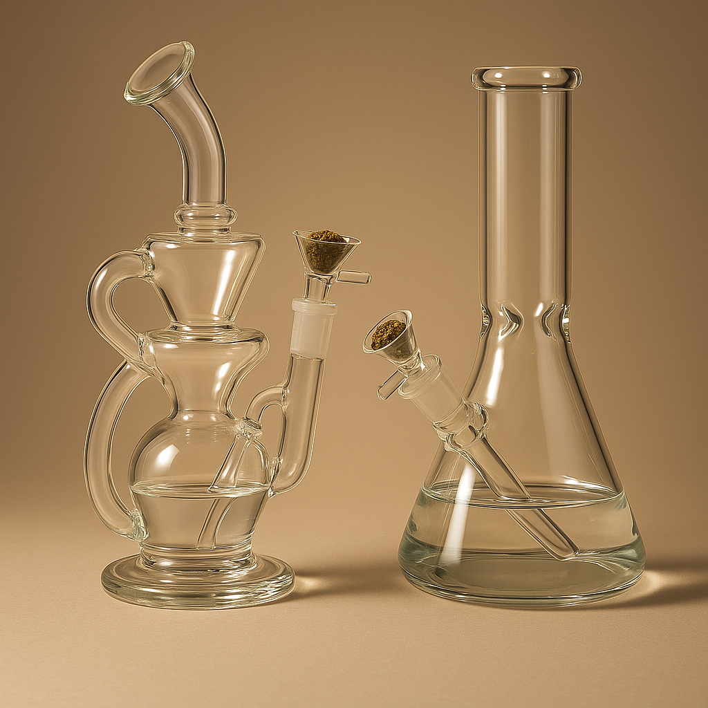 recycler and beaker side-by-side