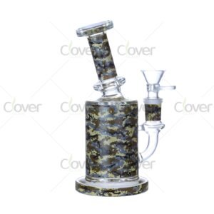 Cheap beaker bong with colorful decal designs, durable borosilicate glass for smooth hits.