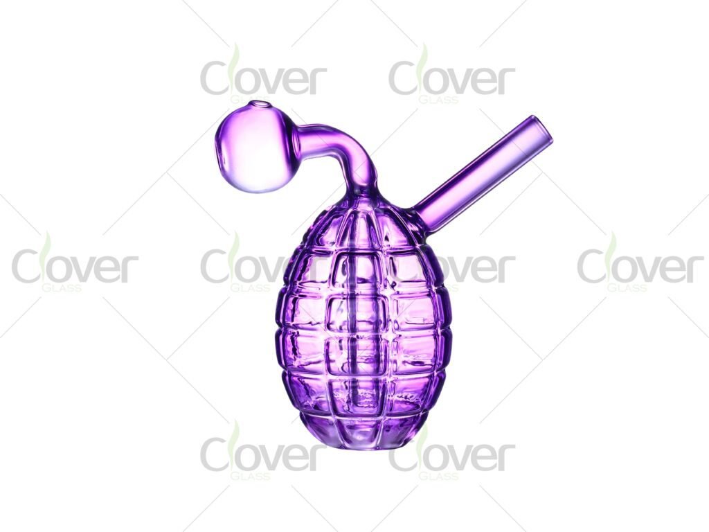 5.1-Inch Grenade Oil Burner Pipe | Mixed Color Borosilicate Glass for Concentrates