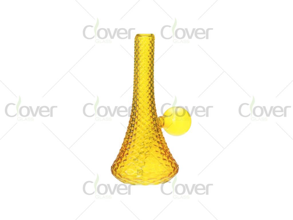 5.43-Inch Diamond Texture Oil Burner Pipe | Mixed Color Textured Glass